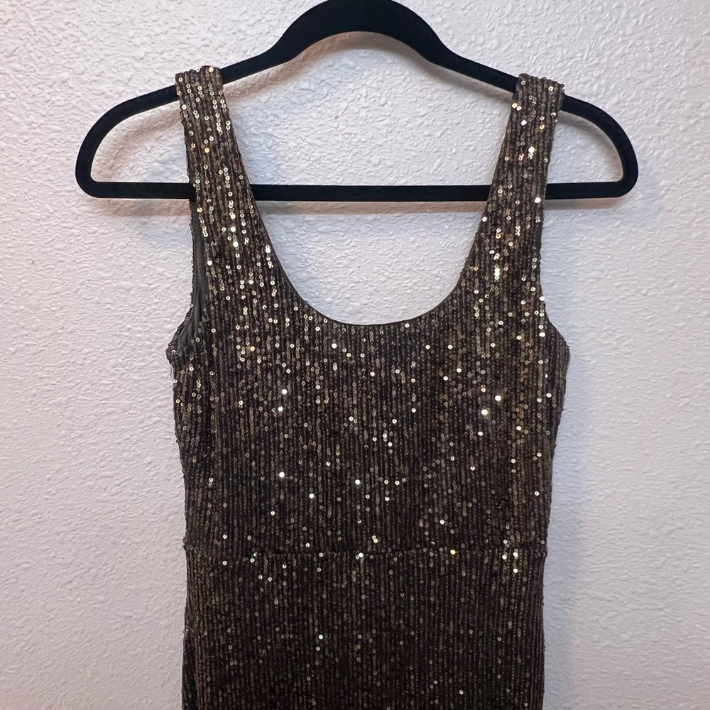 Brown Sequin Maxi Dress - Picture 4 of 5